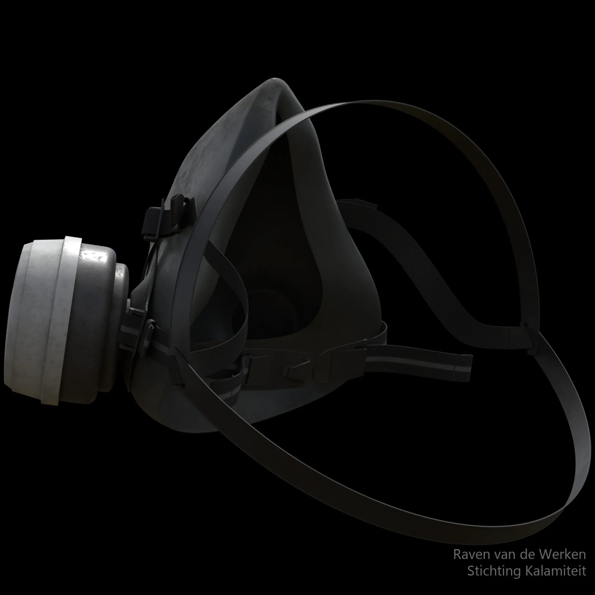 Back view of the respirator