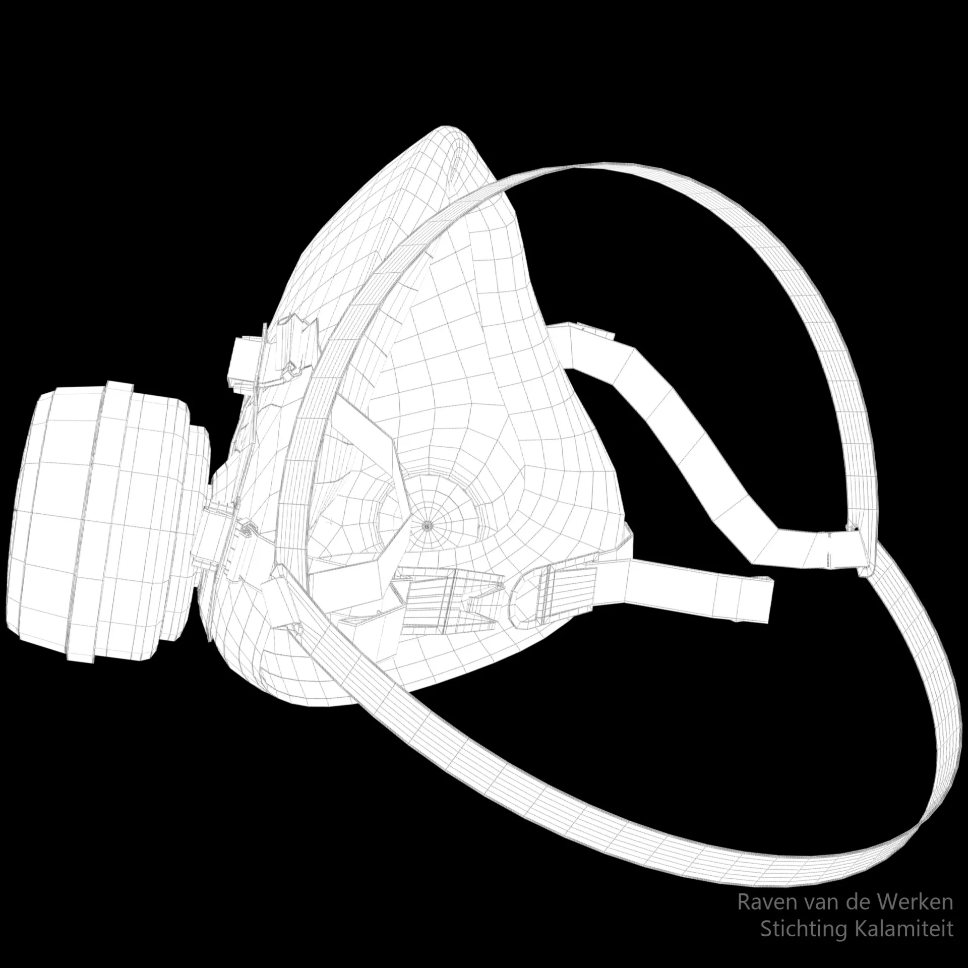 Wireframe of the back of the respirator
