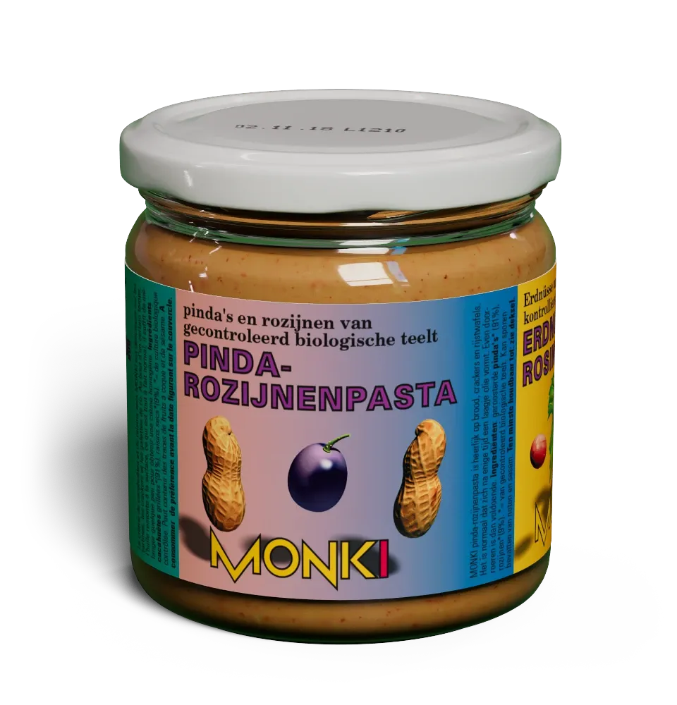 Peanutbutter with raisins label render
