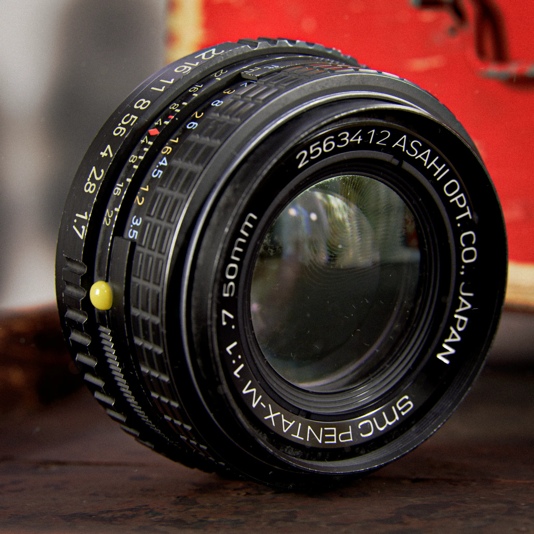 Front view of the Pentax 50mm f/1.7 lens