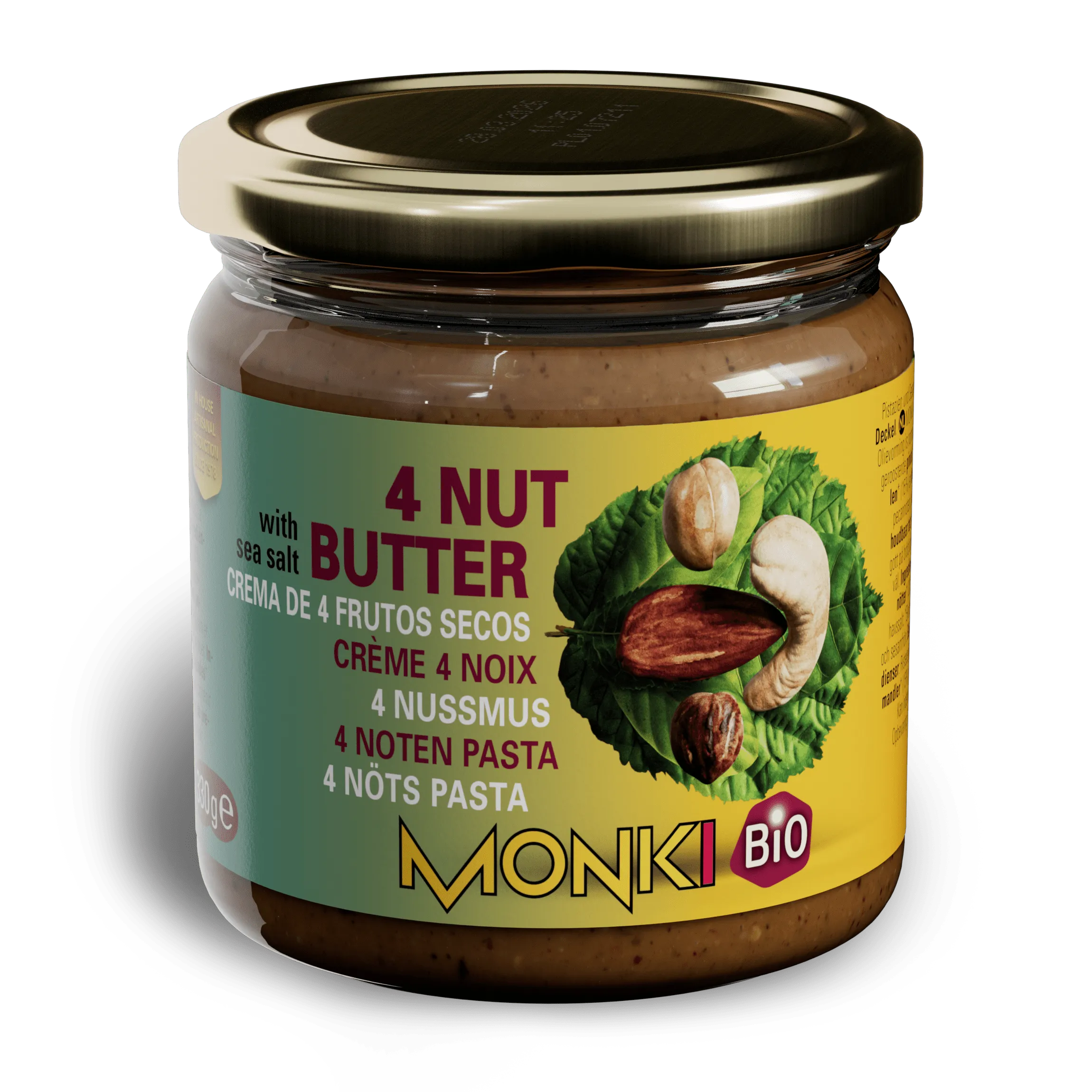 MONKI BIO Four nut butter label