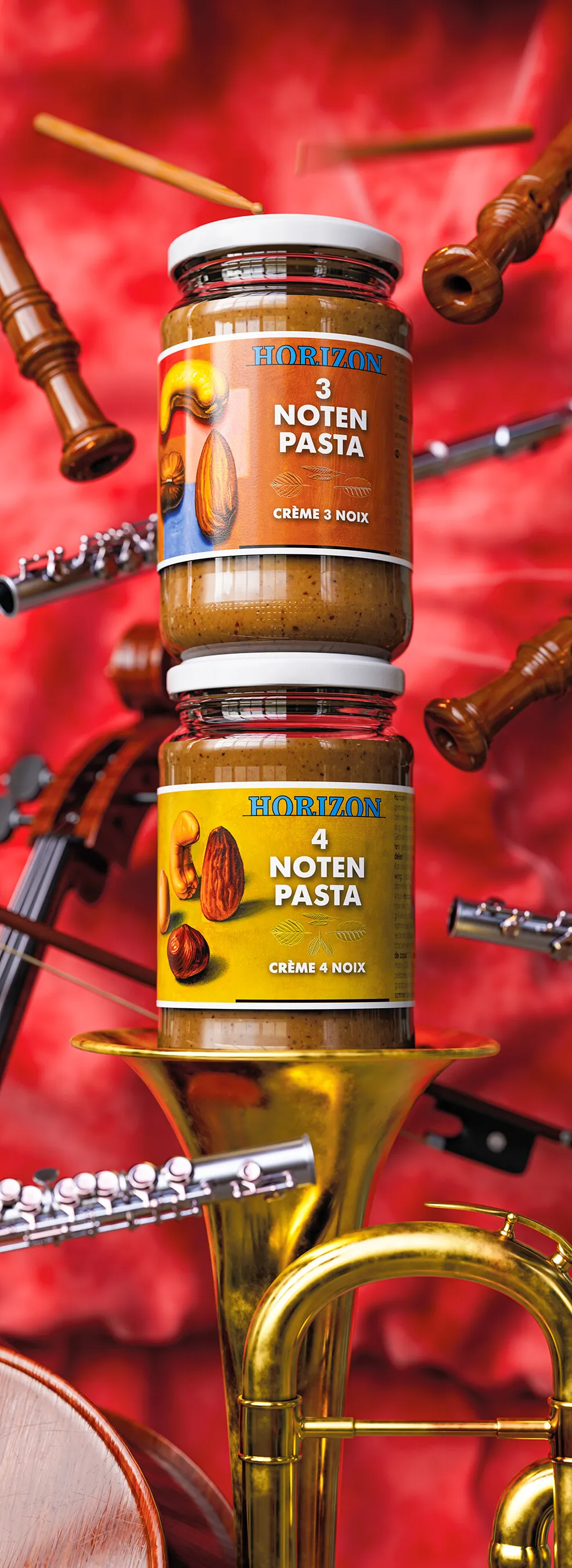 Beauty shot of Horizon Natuurvoeding Three and Four nut butters