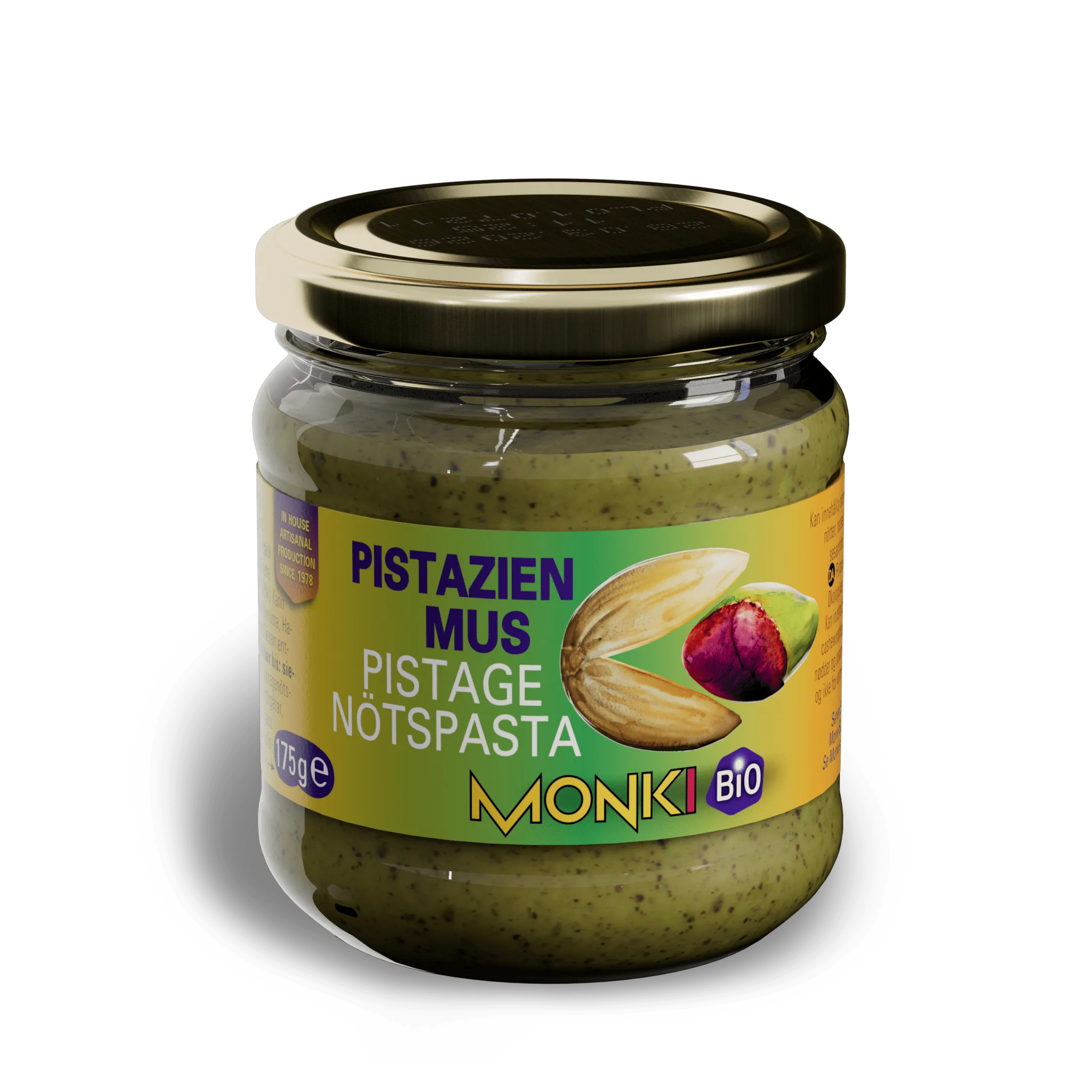 MONKI BIO Pistachio butter label