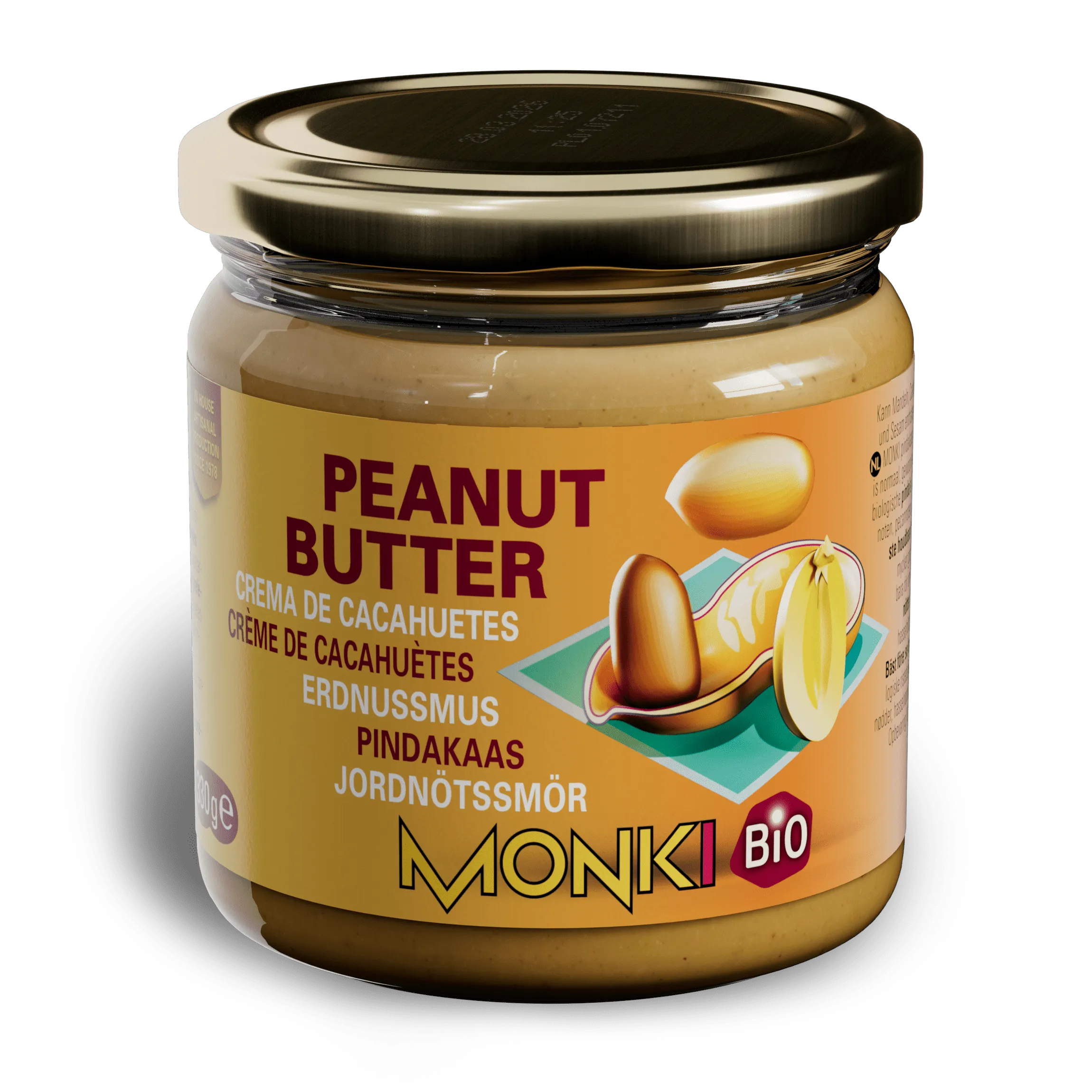 MONKI BIO Peanutbutter label