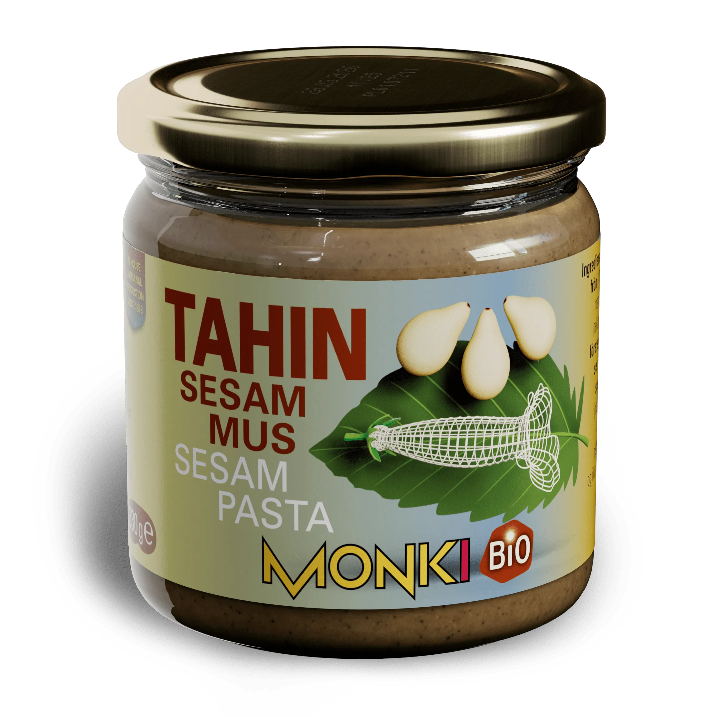 MONKI BIO Tahini label
